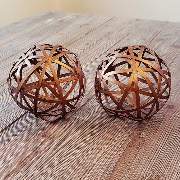 Other - Set of 2 copper sphere decor balls